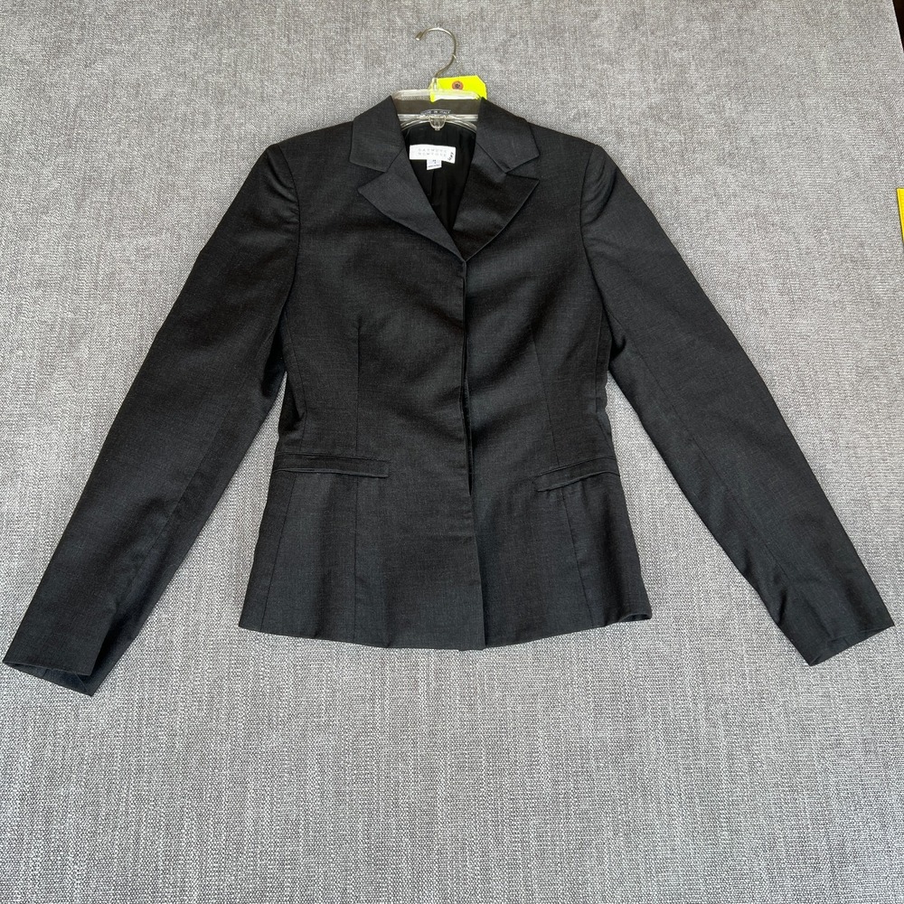 Barney's Blazer Jacket Womens 36 Black Wool Cashmere Minimalist Chic Career Wear